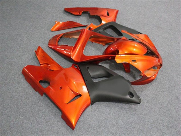 Orange Noir Carénage Moto Yamaha R1 2000-2001 Orange Noir Carénage Moto Yamaha R1 2000-2001