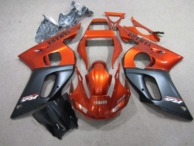 Orange Noir Carénage Moto Yamaha R6 1998-2002