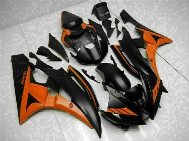 Orange Noir Carénage Moto Yamaha R6 2006-2007 Orange Noir Carénage Moto Yamaha R6 2006-2007