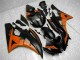 Orange Noir Carénage Moto Yamaha R6 2006-2007 Orange Noir Carénage Moto Yamaha R6 2006-2007