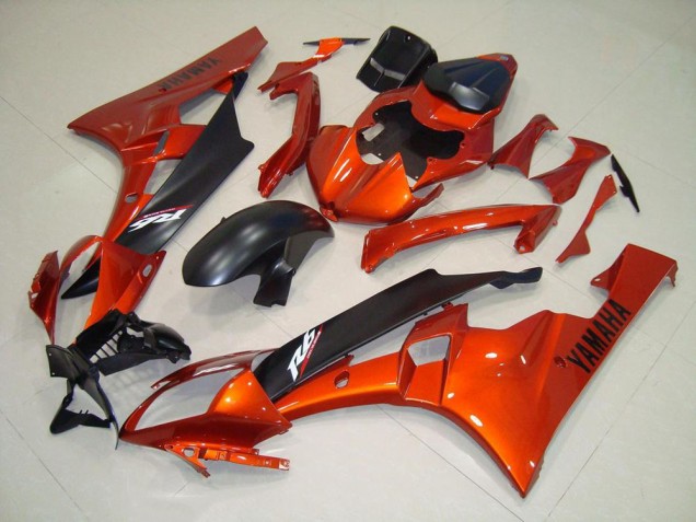 Orange Noir Mat Carénage Moto Yamaha R6 2006-2007 Orange Noir Mat Carénage Moto Yamaha R6 2006-2007
