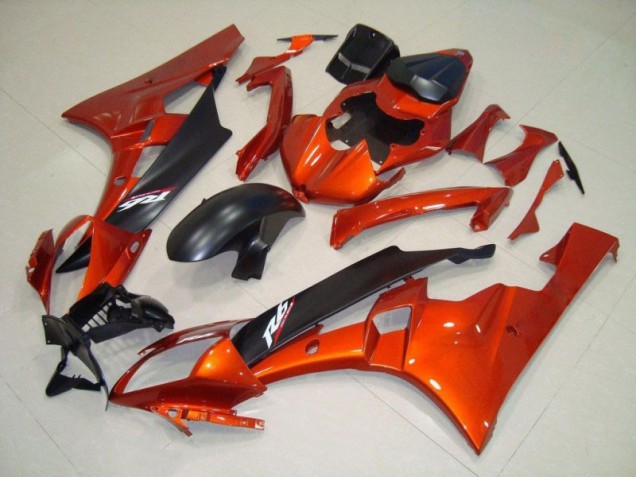 Orange Noir Mat Carénages Moto Yamaha R6 2006-2007 Orange Noir Mat Carénages Moto Yamaha R6 2006-2007