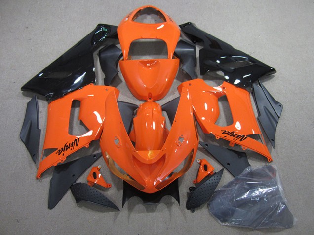 Orange Noir Ninja Carrosserie Moto Kawasaki ZX6R 2005-2006 Orange Noir Ninja Carrosserie Moto Kawasaki ZX6R 2005-2006