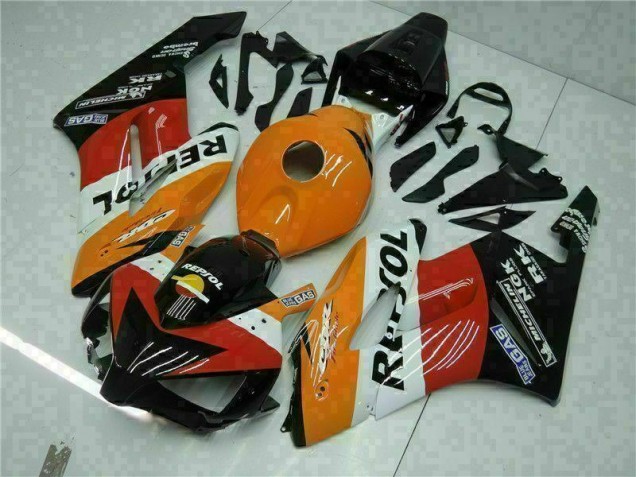 Orange Noir Repsol Carénage Moto Honda CBR 1000 RR 2004-2005 Orange Noir Repsol Carénage Moto Honda CBR 1000 RR 2004-2005