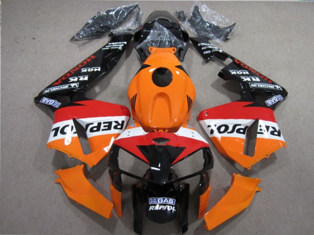 Orange Rouge Noir Repsol Carénage Moto Honda CBR 600 RR 2005-2006 Orange Rouge Noir Repsol Carénage Moto Honda CBR 600 RR 2005-2006