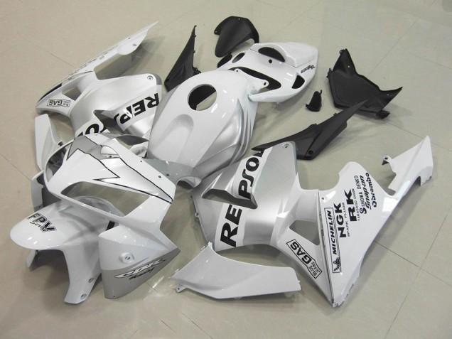 Repsol Blanc Argent Carénage Moto Honda CBR 600 RR 2005-2006 Repsol Blanc Argent Carénage Moto Honda CBR 600 RR 2005-2006