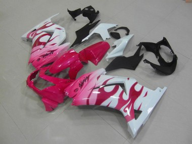 Rose Blanc Carénage Moto Kawasaki ZX 250R 2008-2012