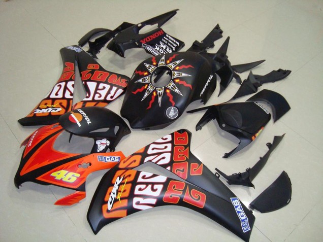 Rossi Noir Mat Carénage Moto Honda CBR 1000 RR 2008-2011 Rossi Noir Mat Carénage Moto Honda CBR 1000 RR 2008-2011