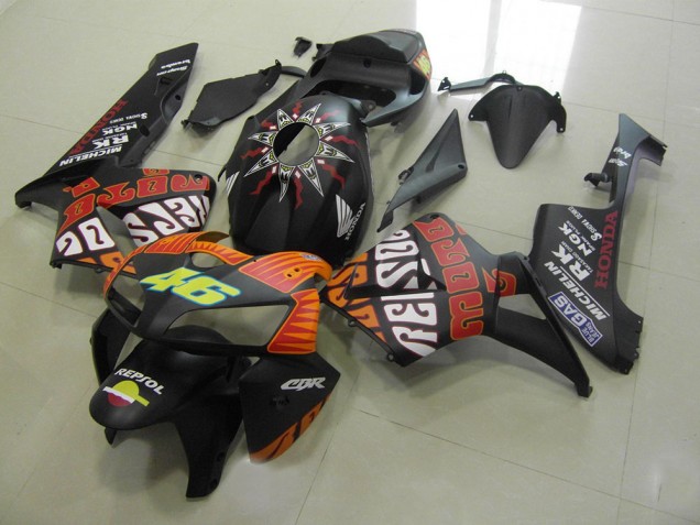 Rossi Noir Mat Carénage Moto Honda CBR 600 RR 2005-2006 Rossi Noir Mat Carénage Moto Honda CBR 600 RR 2005-2006