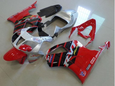 Rouge Argent Carénage Moto Honda VTR 1000 2000-2006