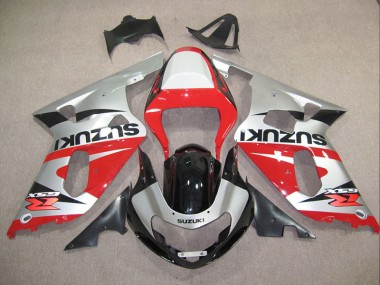 Rouge Argent Carénage Moto Suzuki GSXR 600 K1 K2 K3 2001-2003
