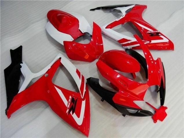 Rouge Blanc Carénage Moto Suzuki GSXR 600 / 750 K6 2006-2007 Rouge Blanc Carénage Moto Suzuki GSXR 600 / 750 K6 2006-2007