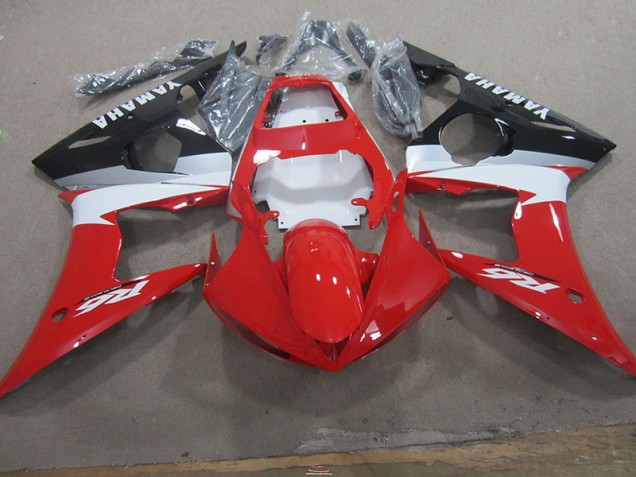 Rouge Blanc Carénage Moto Yamaha R6 2003-2005 Rouge Blanc Carénage Moto Yamaha R6 2003-2005