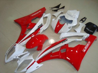 Rouge Blanc Carénage Moto Yamaha R6 2006-2007