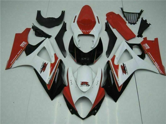 Rouge Blanc Carénages Moto Suzuki GSXR 1000 K7 2007-2008 Rouge Blanc Carénages Moto Suzuki GSXR 1000 K7 2007-2008