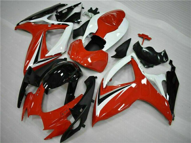 Rouge Blanc Carénages Moto Suzuki GSXR 600 / 750 K6 2006-2007 Rouge Blanc Carénages Moto Suzuki GSXR 600 / 750 K6 2006-2007