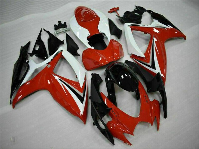 Rouge Blanc Carénages Moto Suzuki GSXR 600 / 750 K6 2006-2007 Rouge Blanc Carénages Moto Suzuki GSXR 600 / 750 K6 2006-2007