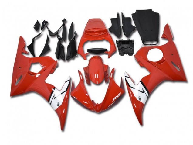 Rouge Blanc Carénages Moto Yamaha R6 2003-2005 Rouge Blanc Carénages Moto Yamaha R6 2003-2005