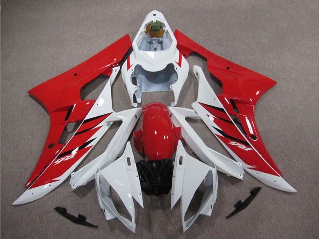 Rouge Blanc Carénages Moto Yamaha R6 2006-2007 Rouge Blanc Carénages Moto Yamaha R6 2006-2007