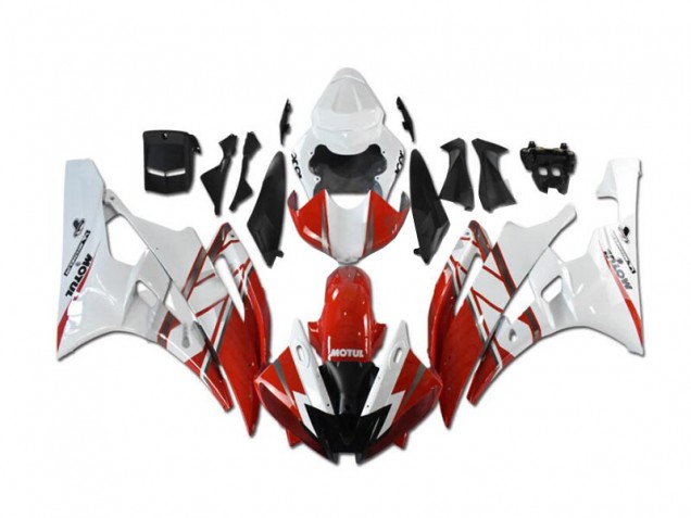 Rouge Blanc Carénages Moto de Rechange Yamaha R6 2006-2007 Rouge Blanc Carénages Moto de Rechange Yamaha R6 2006-2007