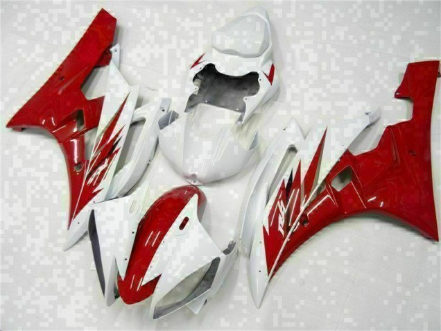 Rouge Blanc Carrosserie Moto Yamaha R6 2006-2007 Rouge Blanc Carrosserie Moto Yamaha R6 2006-2007