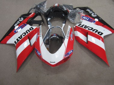 Rouge Blanc Generali Tim Carénage Moto Ducati 1098 2007-2014