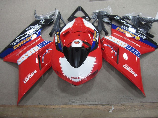 Rouge Blanc Info Strada Carénage Moto Ducati 1098 2007-2014 Rouge Blanc Info Strada Carénage Moto Ducati 1098 2007-2014