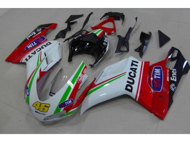 Rouge Blanc Jaune 46 Carénage Moto Ducati 848 1098 1198 2007-2014