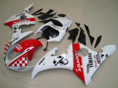 Rouge Blanc Kit Carénages Motos Complet Yamaha R6 2003-2005