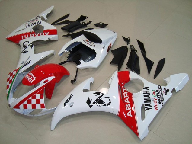 Rouge Blanc Kit Carénages Motos Complet Yamaha R6 2003-2005 Rouge Blanc Kit Carénages Motos Complet Yamaha R6 2003-2005