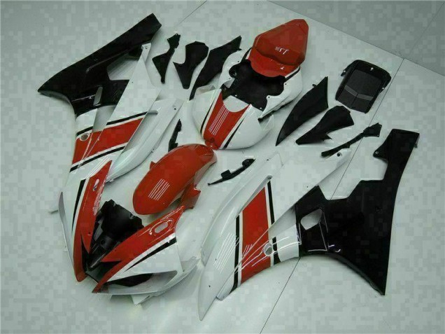 Rouge Blanc Kit Carénages Motos Yamaha R6 2006-2007 Rouge Blanc Kit Carénages Motos Yamaha R6 2006-2007