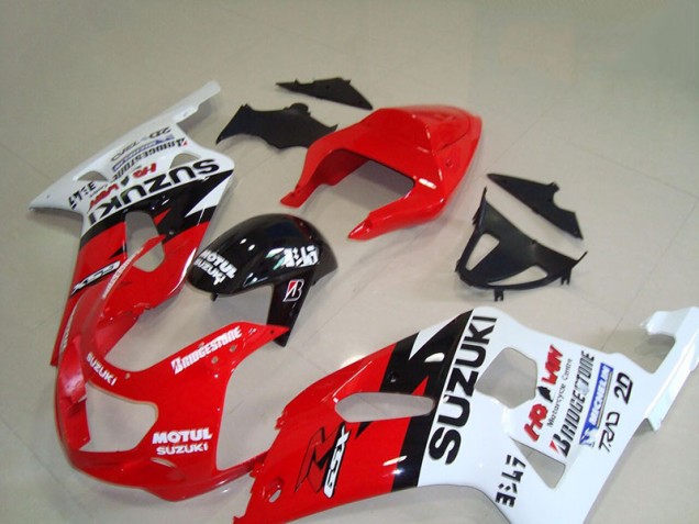 Rouge Blanc Motul Carénage Moto Suzuki GSXR 750 K1 K2 K3 2001-2003 Rouge Blanc Motul Carénage Moto Suzuki GSXR 750 K1 K2 K3 2001-2003
