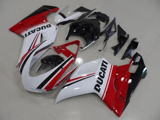 Rouge Blanc Noir Carénage Moto Ducati 848 1098 1198 2007-2014 Rouge Blanc Noir Carénage Moto Ducati 848 1098 1198 2007-2014