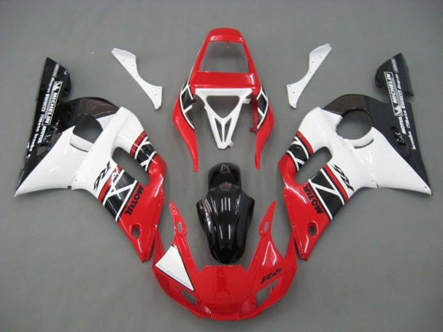 Rouge Blanc Noir Carénage Moto Yamaha R6 1998-2002 Rouge Blanc Noir Carénage Moto Yamaha R6 1998-2002