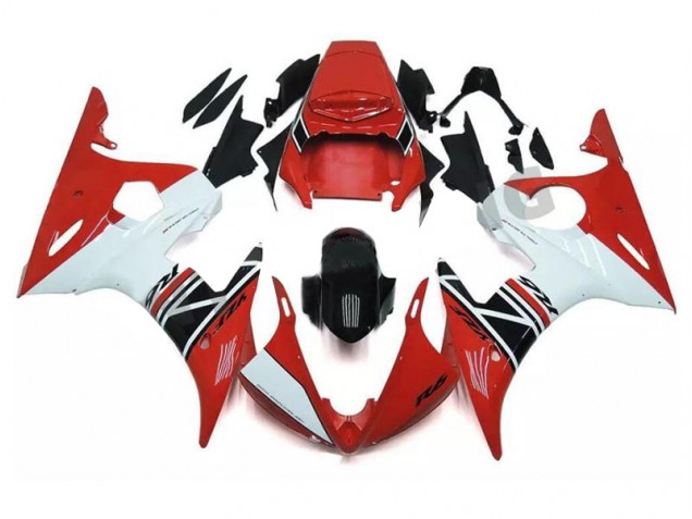 Rouge Blanc Noir Carénage Moto Yamaha R6 2003-2005 Rouge Blanc Noir Carénage Moto Yamaha R6 2003-2005