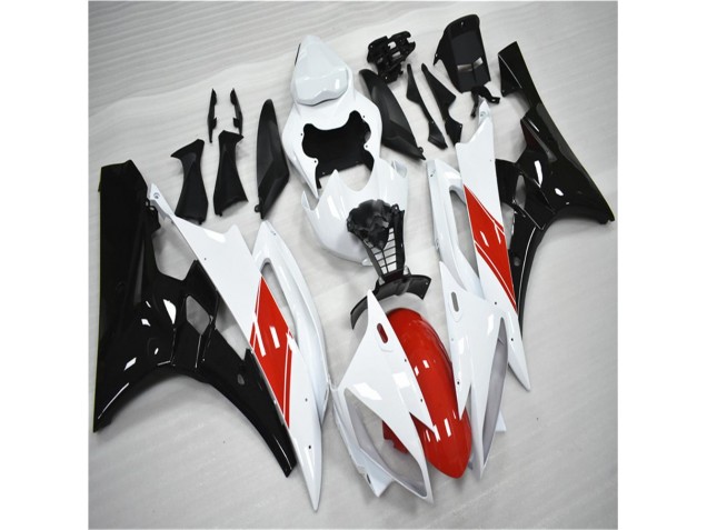 Rouge Blanc Noir Carénage Moto Yamaha R6 2006-2007 Rouge Blanc Noir Carénage Moto Yamaha R6 2006-2007