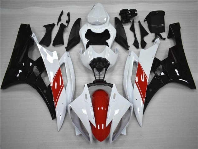 Rouge Blanc Noir Carénage Moto Yamaha R6 2006-2007 Rouge Blanc Noir Carénage Moto Yamaha R6 2006-2007