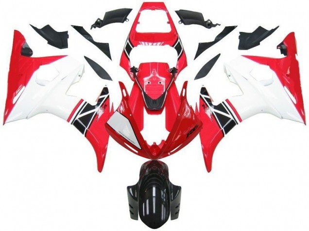 Rouge Blanc Noir Carénages Moto Yamaha R6 2003-2005 Rouge Blanc Noir Carénages Moto Yamaha R6 2003-2005