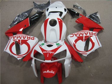 Rouge Blanc PRAMAC Carénage Moto Honda CBR 600 RR 2005-2006