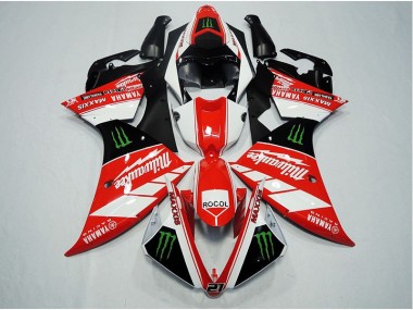 Rouge Blanc Rocol Carénage Moto Yamaha R1 2012-2014