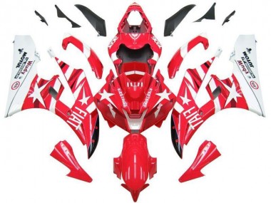 Rouge Blanc Star Fiat Carénage Moto Yamaha R6 2006-2007