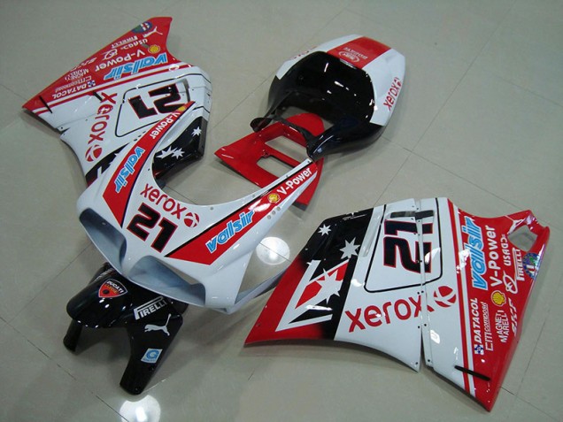 Rouge Blanc Xerox 21 Carénage Moto Ducati 748 916 996 996S 1993-2005 Rouge Blanc Xerox 21 Carénage Moto Ducati 748 916 996 996S 1993-2005