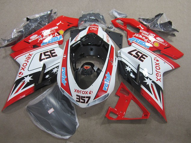 Rouge Blanc Xerox 357 Carénage Moto Ducati 1098 2007-2014 Rouge Blanc Xerox 357 Carénage Moto Ducati 1098 2007-2014