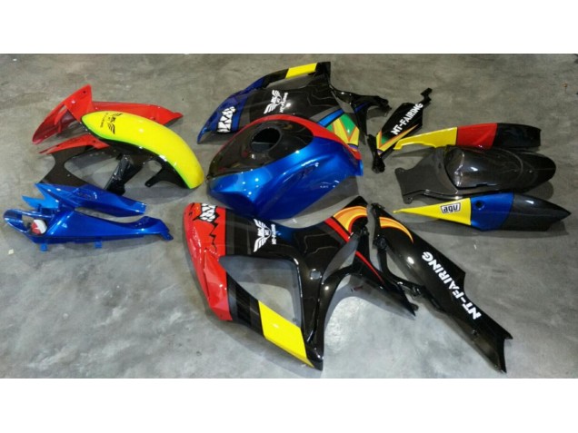 Rouge Bleu Carénage Moto Suzuki GSXR 600 / 750 K6 2006-2007 Rouge Bleu Carénage Moto Suzuki GSXR 600 / 750 K6 2006-2007