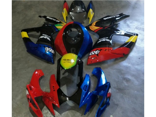 Rouge Bleu Carénage Moto Suzuki GSXR 600 / 750 K6 2006-2007 Rouge Bleu Carénage Moto Suzuki GSXR 600 / 750 K6 2006-2007
