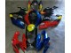 Rouge Bleu Carénage Moto Suzuki GSXR 600 / 750 K6 2006-2007 Rouge Bleu Carénage Moto Suzuki GSXR 600 / 750 K6 2006-2007