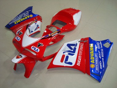 Rouge Bleu Fila Carénage Moto Ducati 748 1993-2005