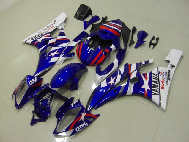 Rouge Bleu Star Carénage Moto Yamaha R6 2006-2007 Rouge Bleu Star Carénage Moto Yamaha R6 2006-2007