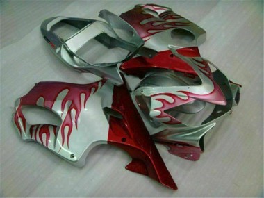 Rouge Flamme Argent Carénage Moto Honda CBR 600 F4i 2001-2003