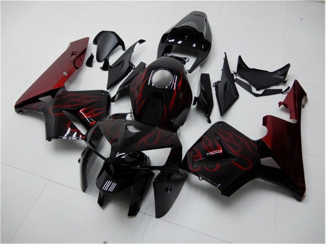 Rouge Flamme Noir Carénage Moto Honda CBR 600 RR 2005-2006 Rouge Flamme Noir Carénage Moto Honda CBR 600 RR 2005-2006